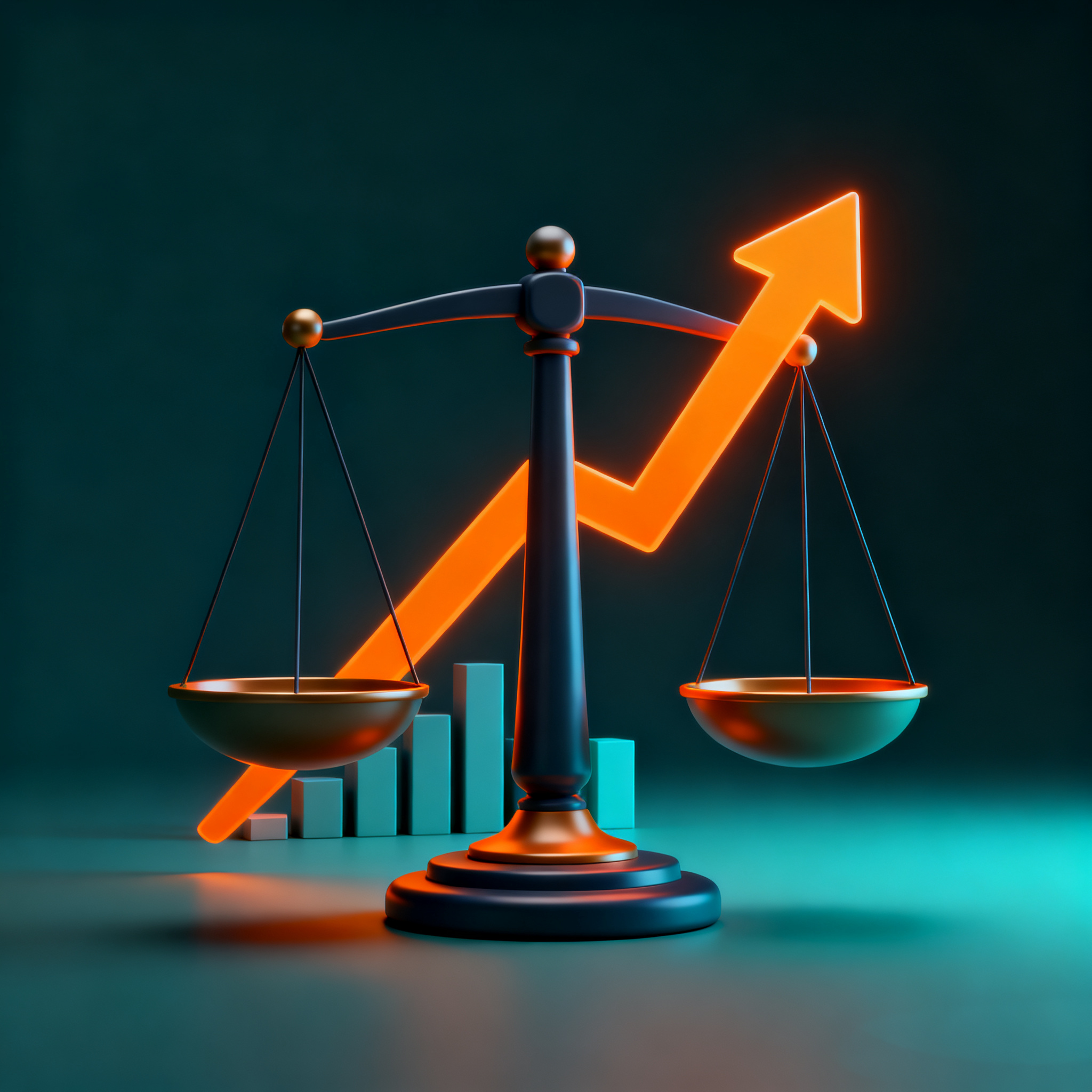 Performance dashboard showing rising case inquiries and falling cost per acquisition for a law firm
